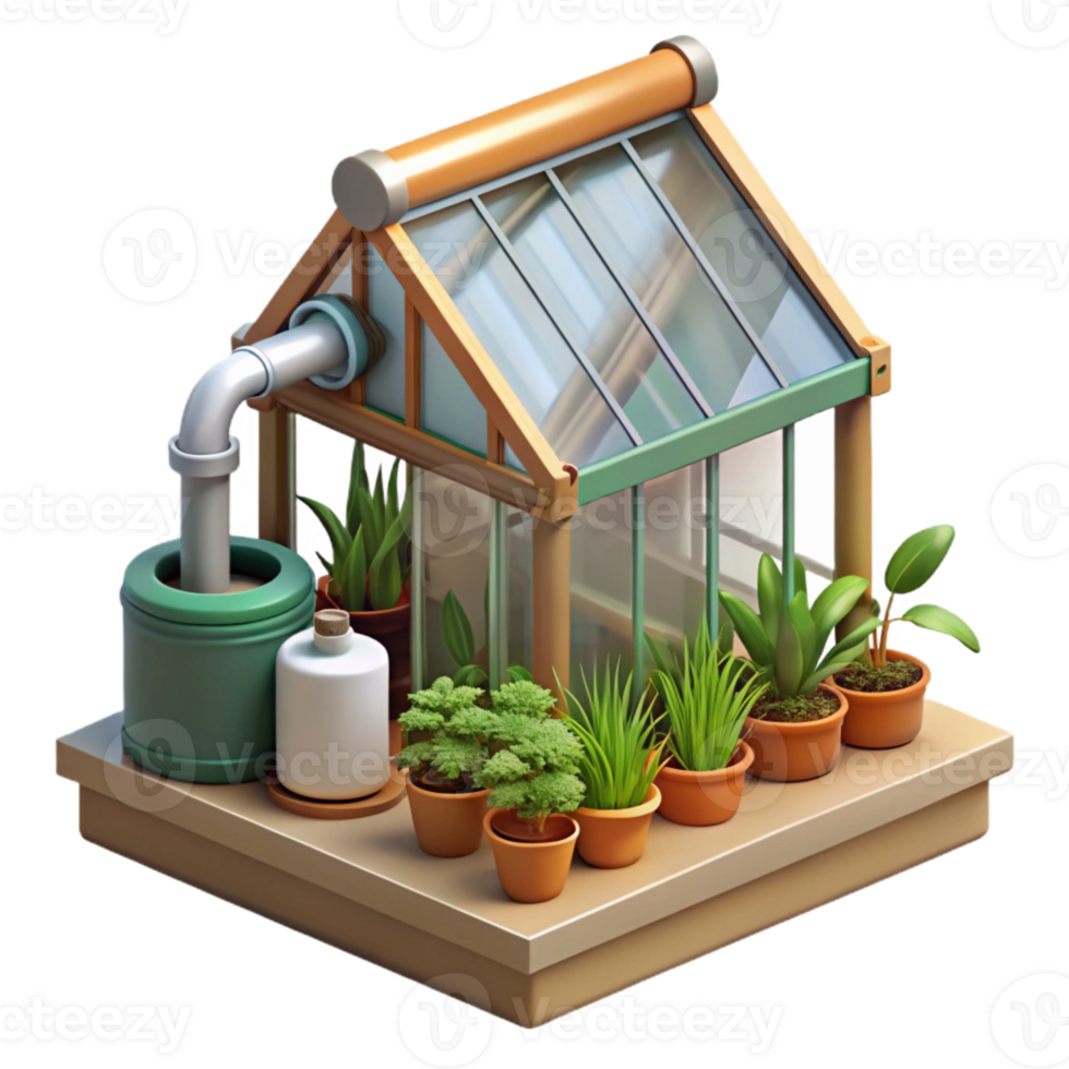 stunning vintage Automated Watering System in Greenhouse Cutout Element high quality png