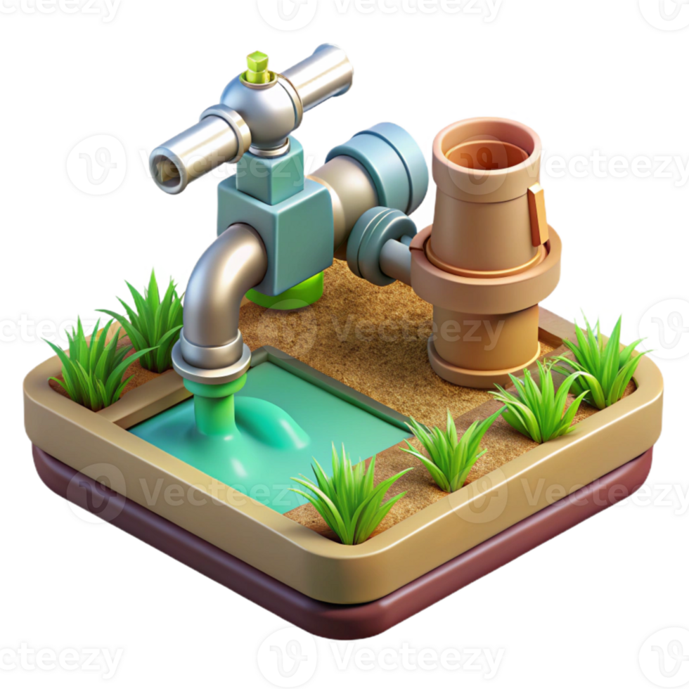 extraordinary abstract Automatic Irrigation System at Work Cutout Element premium png