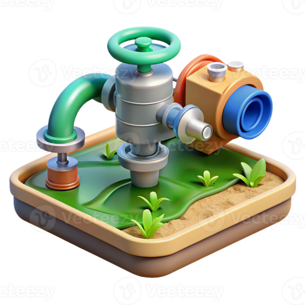 beautiful creative Automatic Irrigation System at Work Cutout Element high quality png