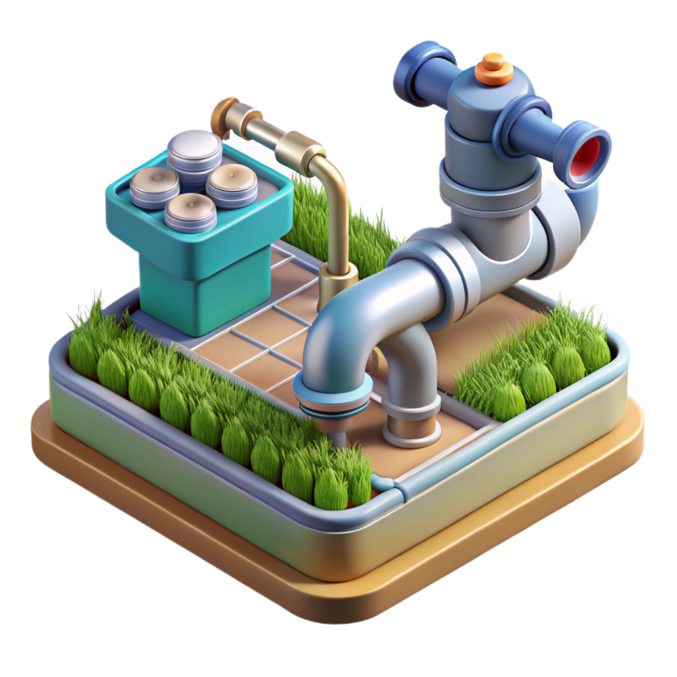 beautiful vintage Automatic Irrigation System at Work Cutout Element png