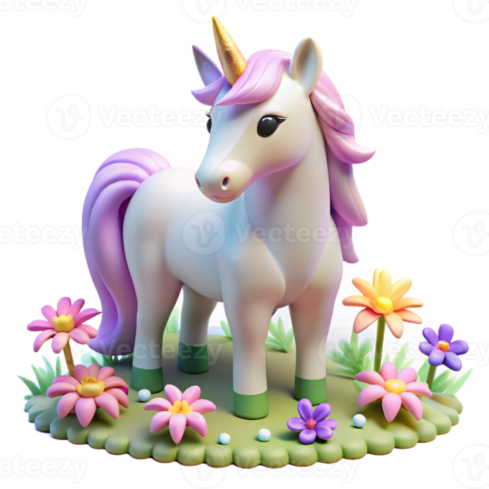 serene rustic A Serene Unicorn Grazing in a Field of L original png