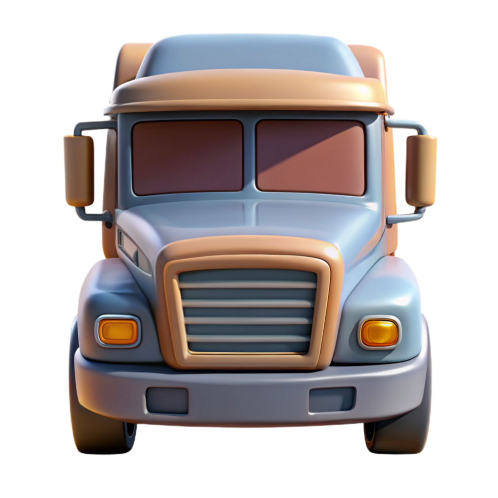 extraordinary abstract Autonomous Truck Front View Transparent Background premium png