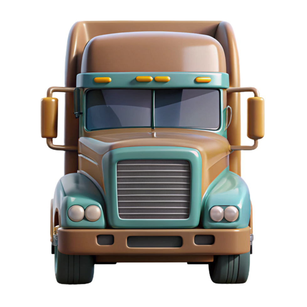 serene traditional Autonomous Truck Front View Transparent Background premium png