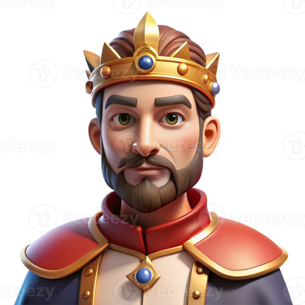 dramatic contemporary Portrait of a Regal King in a Crown Drama 4K png
