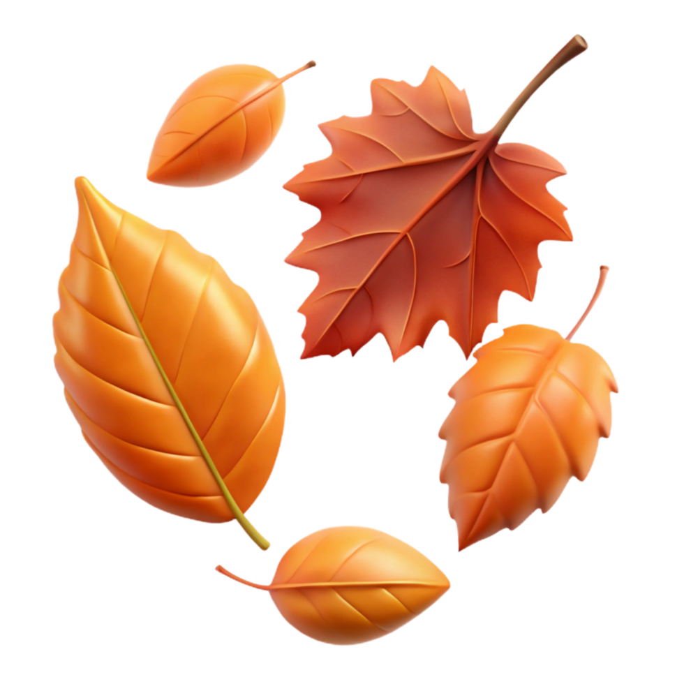 elegant modern Autumn Leaves Falling Transparent Background high quality png