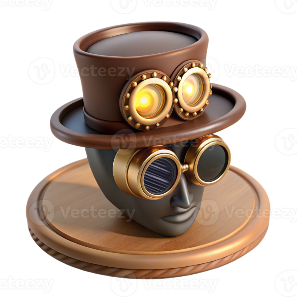 extraordinary minimalist A Steampunk Hat with Goggles and Gear professional png