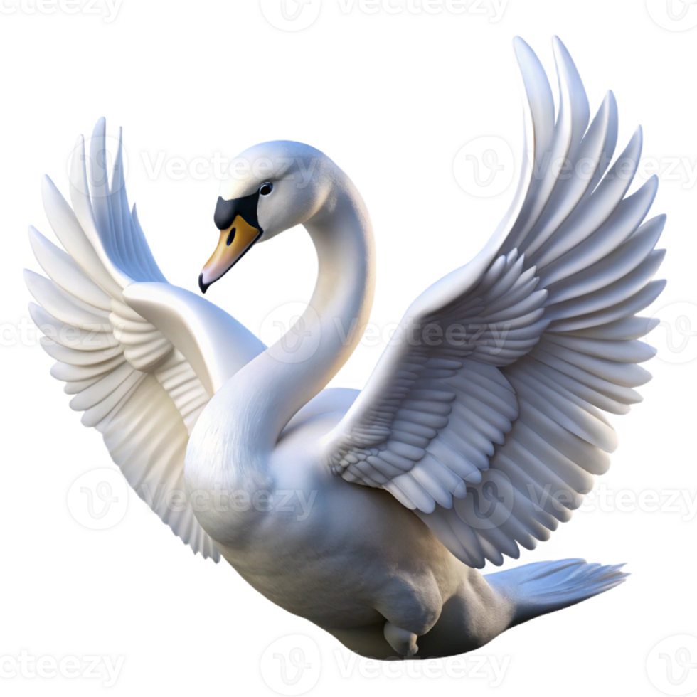 extraordinary creative Portrait of a Graceful Swan with Outstr detailed png