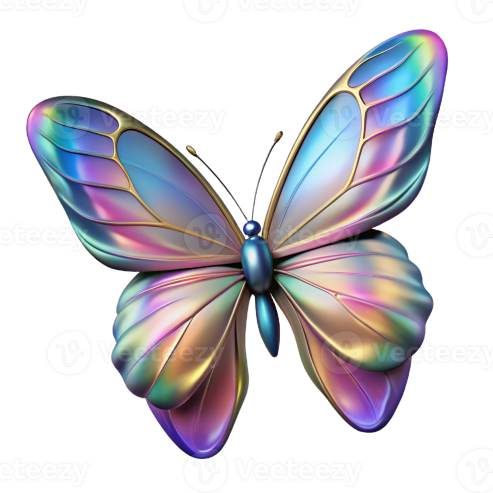 wonderful vintage Portrait of a Delicate Butterfly with Irid authentic png