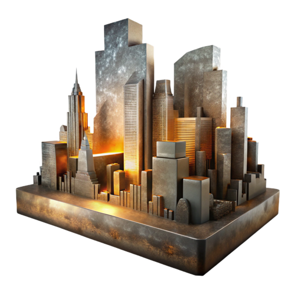 wonderful rustic Backlit Urban Cityscape Silhouette Cutout premium png