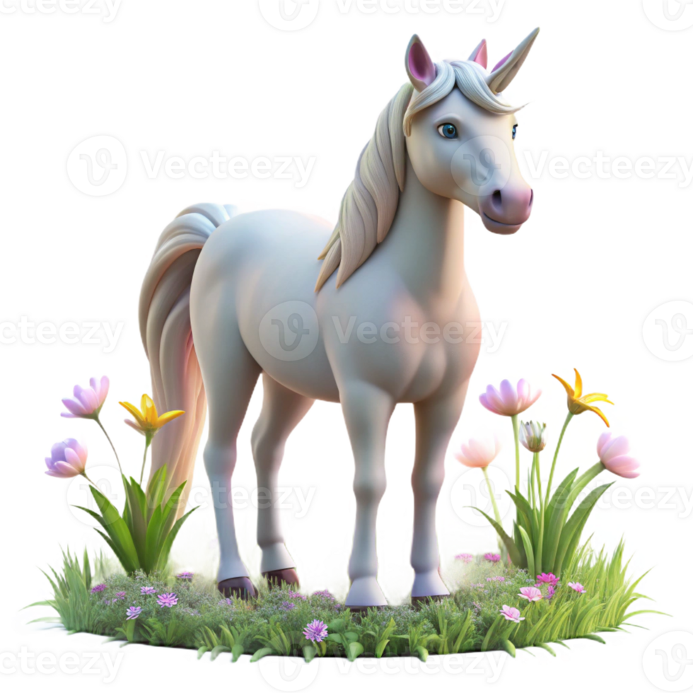 dramatic minimalist A Serene Unicorn Grazing in a Field of Wi professional png