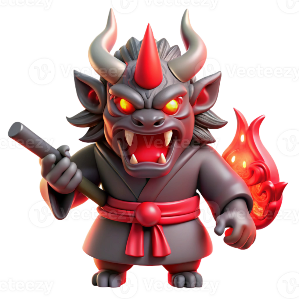 magnificent traditional Oni with Kanabo Club premium png