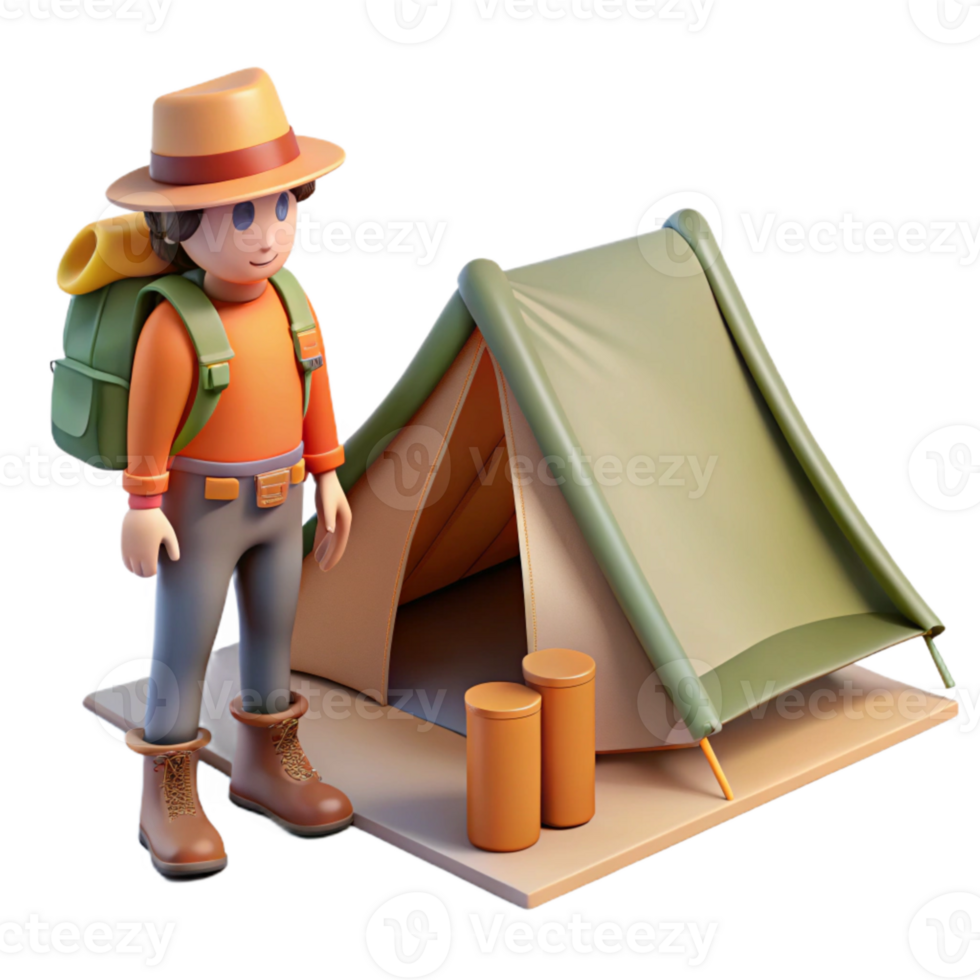 wonderful contemporary Backpacker Setting Up Tent Element genuine png