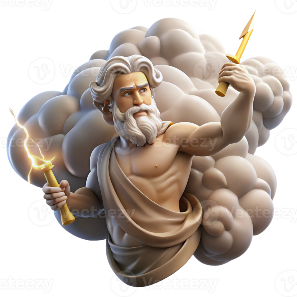 wonderful abstract Zeus Hurling a Thunderbolt Clouds Swirli detailed png