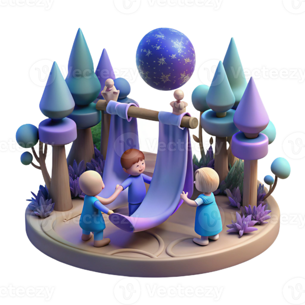 elegant artistic A Group of Playful Sprites Weaving a Ta detailed png