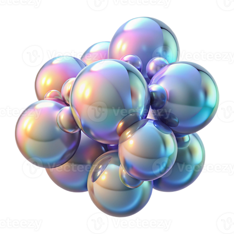 dramatic creative A Cluster of Iridescent Bubbles Floating original png