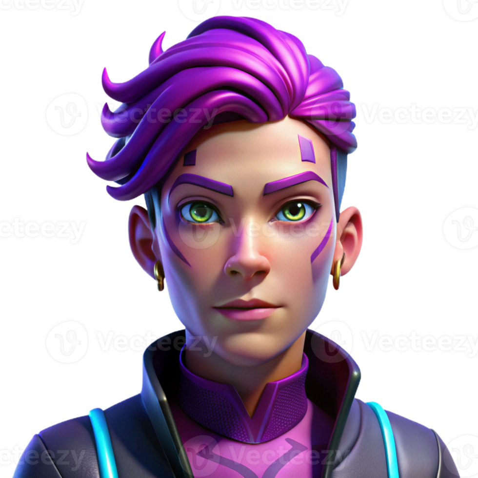 magnificent contemporary Portrait of a Nonbinary Person with Vib 4K png