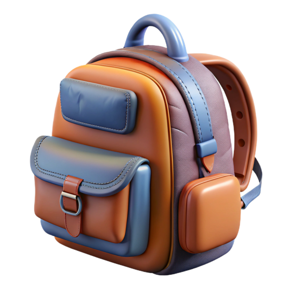 serene abstract Backpack with Zipper Detail Transparent Background Cutout genuine png