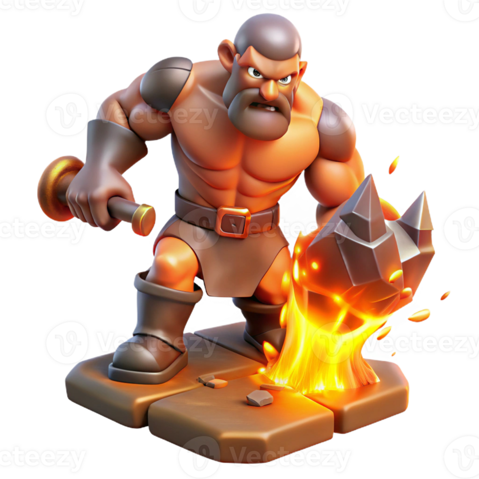 beautiful traditional A Powerful Cyclops Forging a Thunderbolt exclusive png