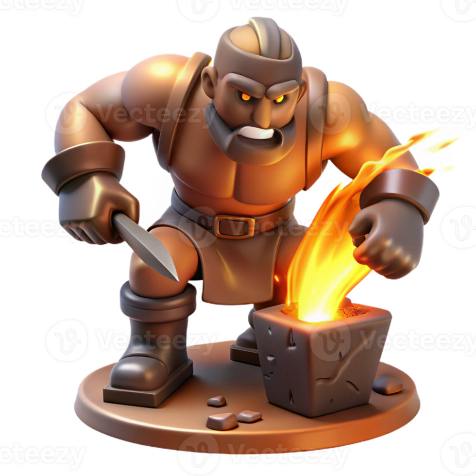 impressive modern A Powerful Cyclops Forging a Thunderbolt authentic png
