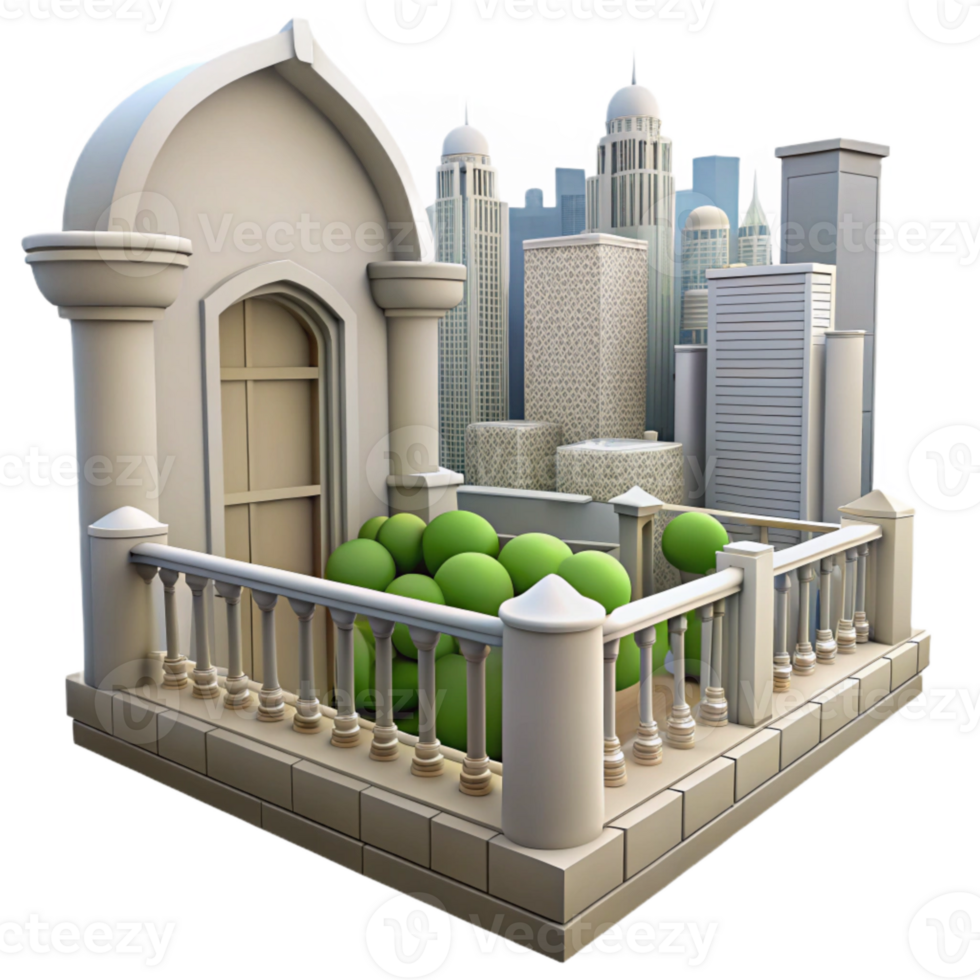 serene rustic Balcony View Cityscape Background genuine png