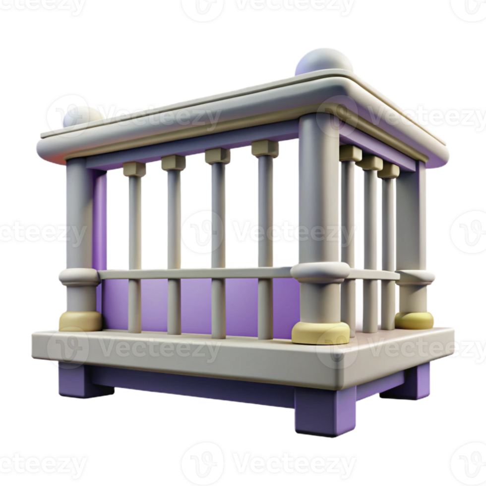 vibrant abstract Balcony with Railing Transparent Background genuine png