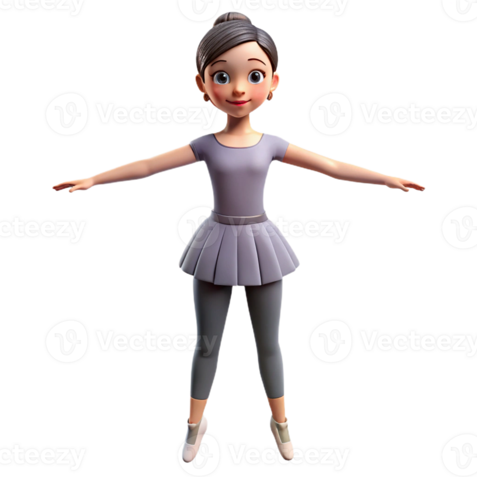 elegant artistic Ballet Dancer Posed Gracefully Front View high quality png