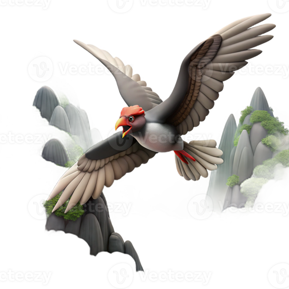 stunning traditional A Graceful Tengu Soaring Through the Mou high resolution png