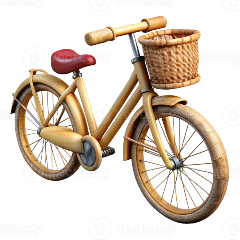 vibrant classic Bamboo Bicycle Side View premium png