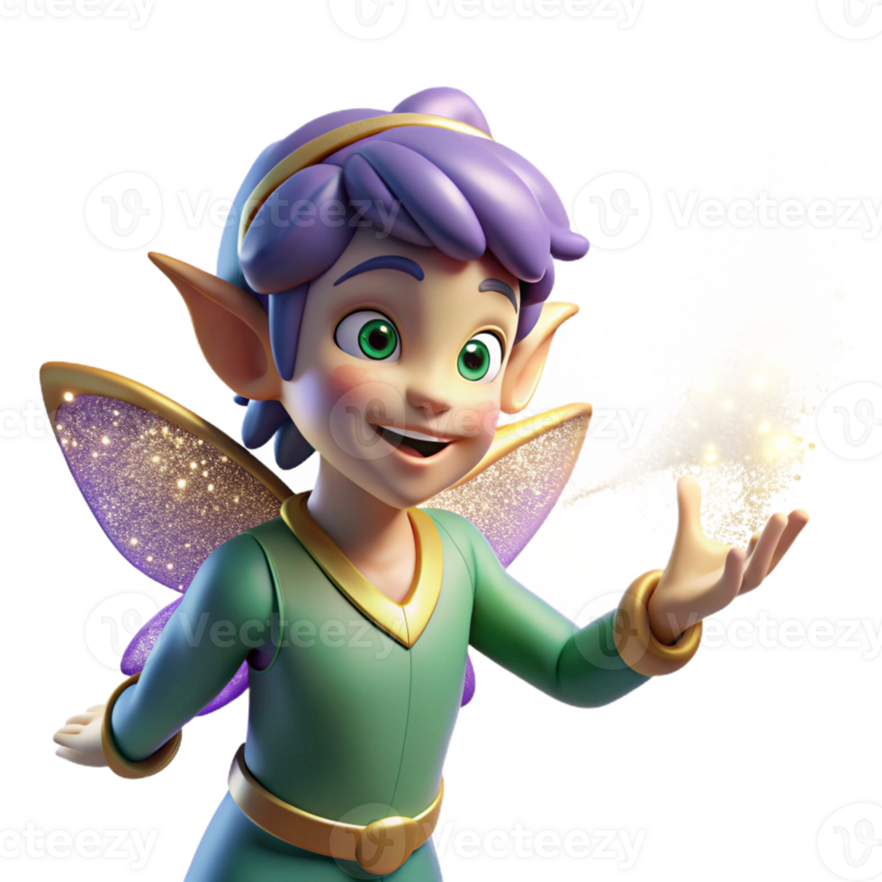 wonderful vintage A Mischievous Pixie Casting a Spell With authentic png
