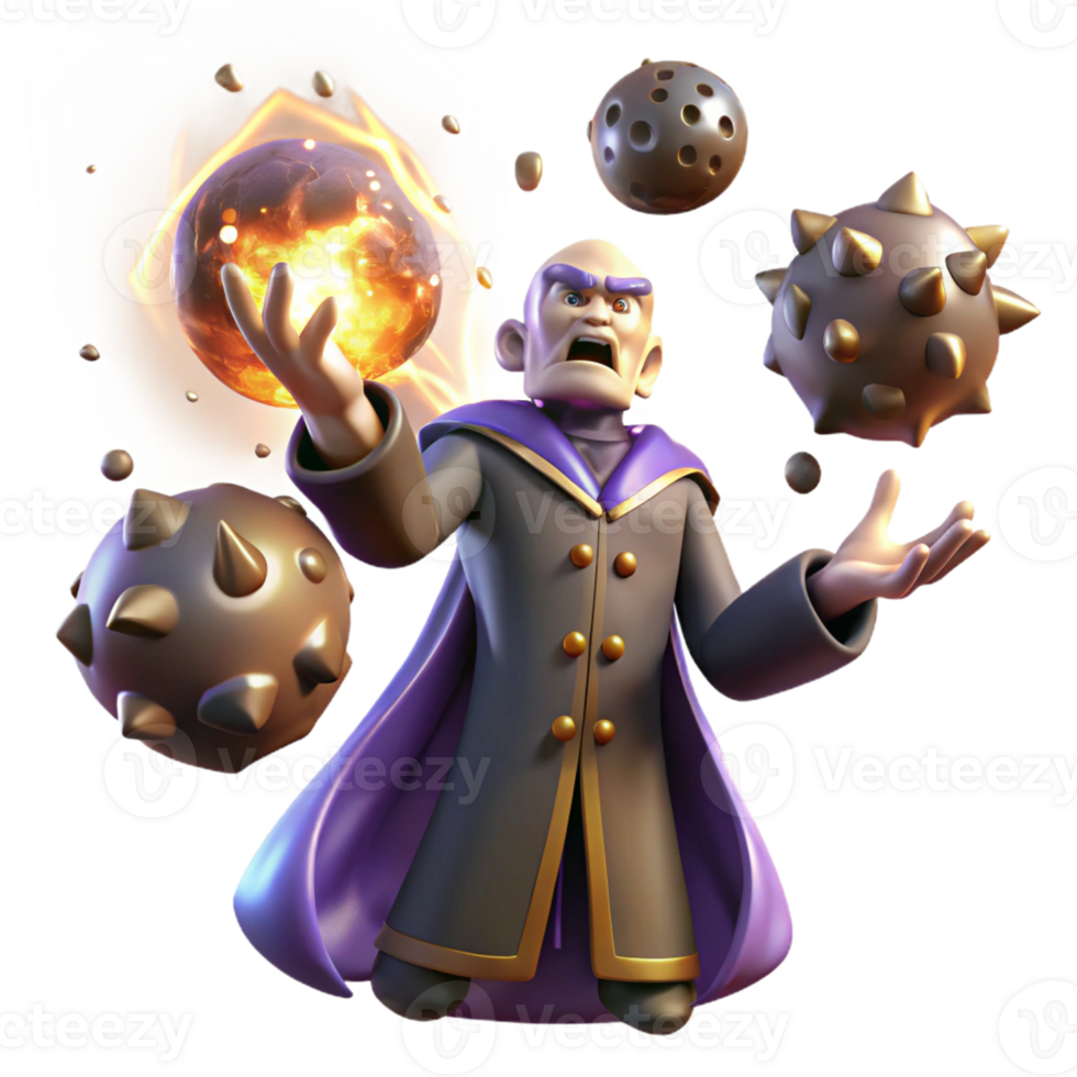beautiful vintage A Powerful Sorcerer Summoning a Meteor S high quality png