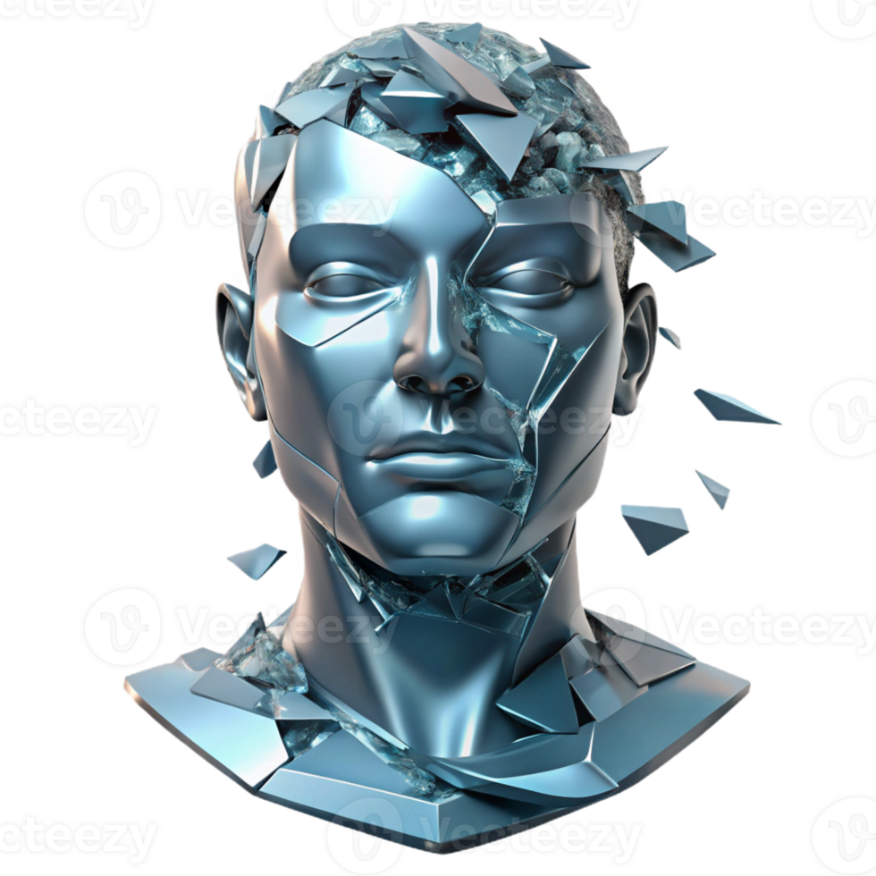 vibrant contemporary A Fragmented Portrait Composed of Shatter high quality png