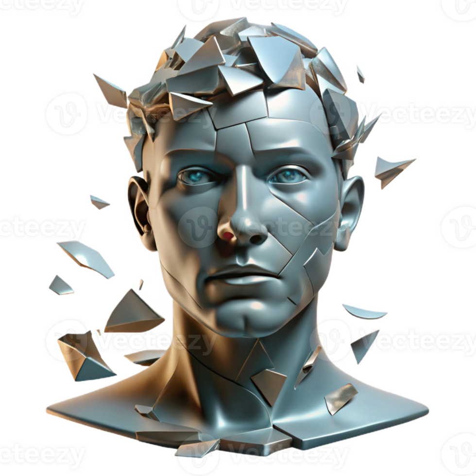 vibrant abstract A Fragmented Portrait Composed of Shatter authentic png