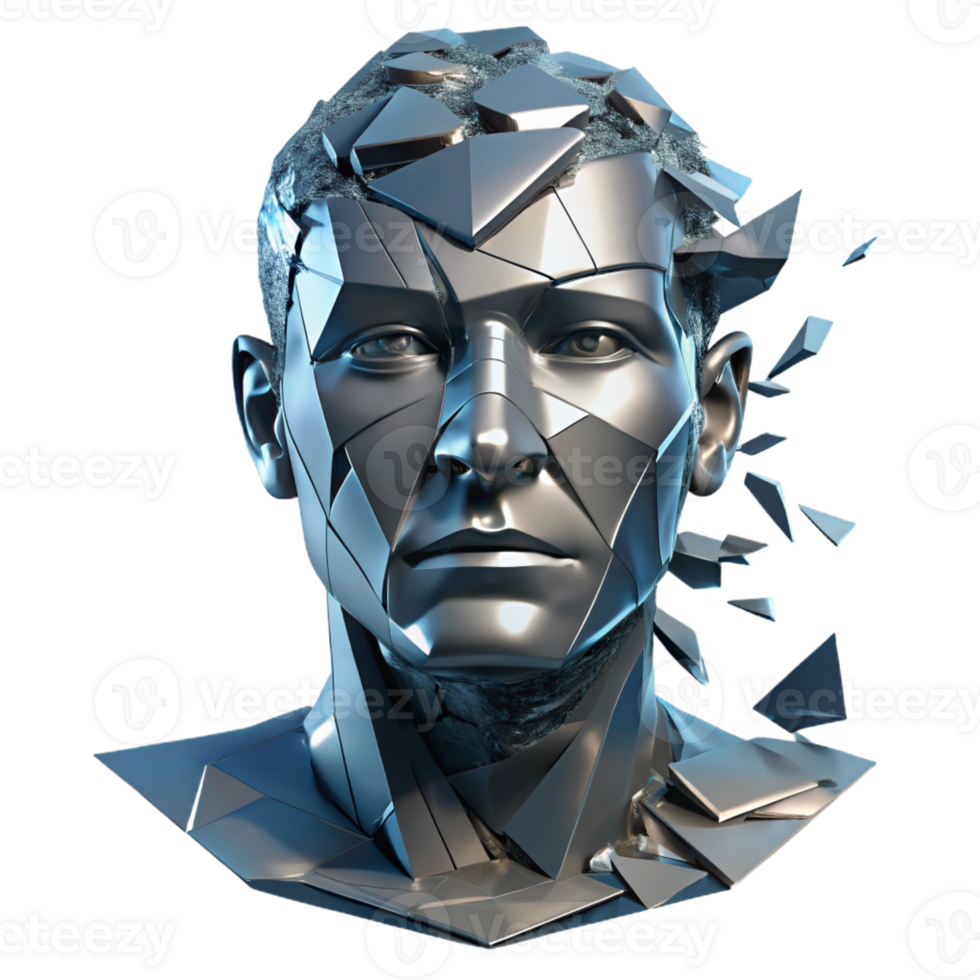 extraordinary modern A Fragmented Portrait Composed of Shatter 4K png