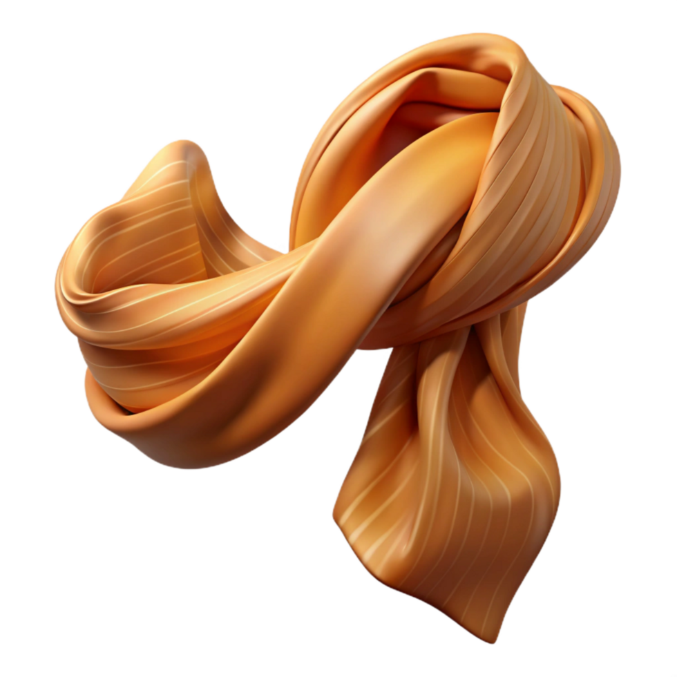 extraordinary minimalist Bamboo Fiber Scarf Flowing in Wind Transparent Background exclusive png