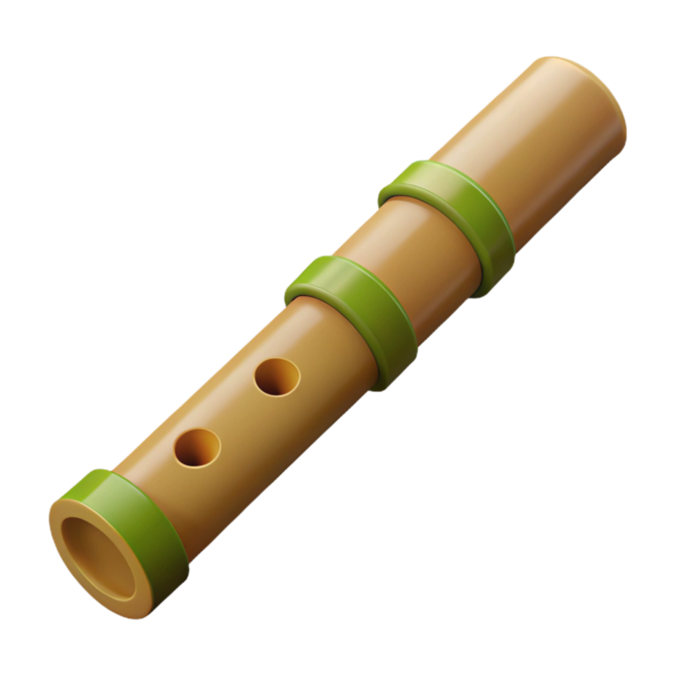 impressive artistic Bamboo Flute Side View Cutout with Natural Color high resolution png