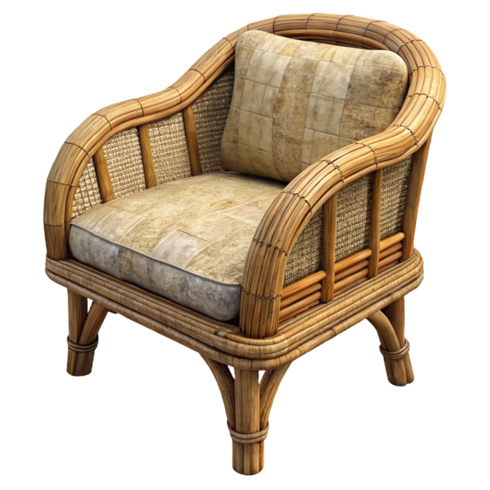 dramatic rustic Bamboo Furniture Chair Side View original png