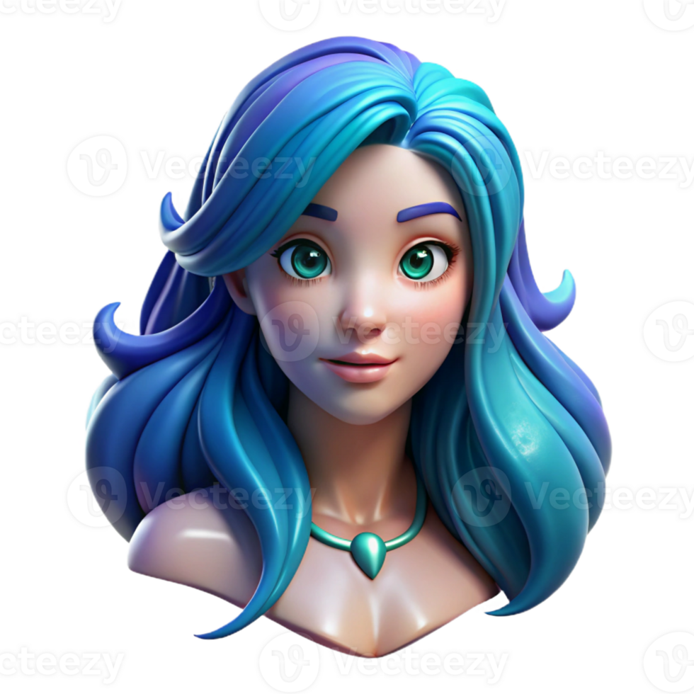 dramatic contemporary Portrait of a Mermaid with Flow high quality png