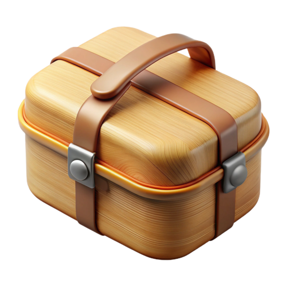 wonderful creative Bamboo Lunch Box with Elastic Band Cutout authentic png