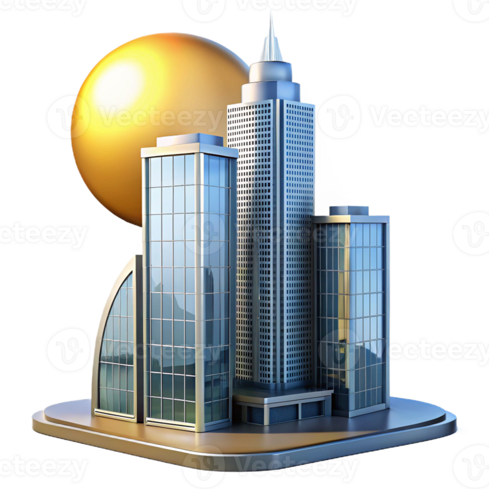 impressive contemporary A Glass and Steel Skyscraper Reflecting T professional png