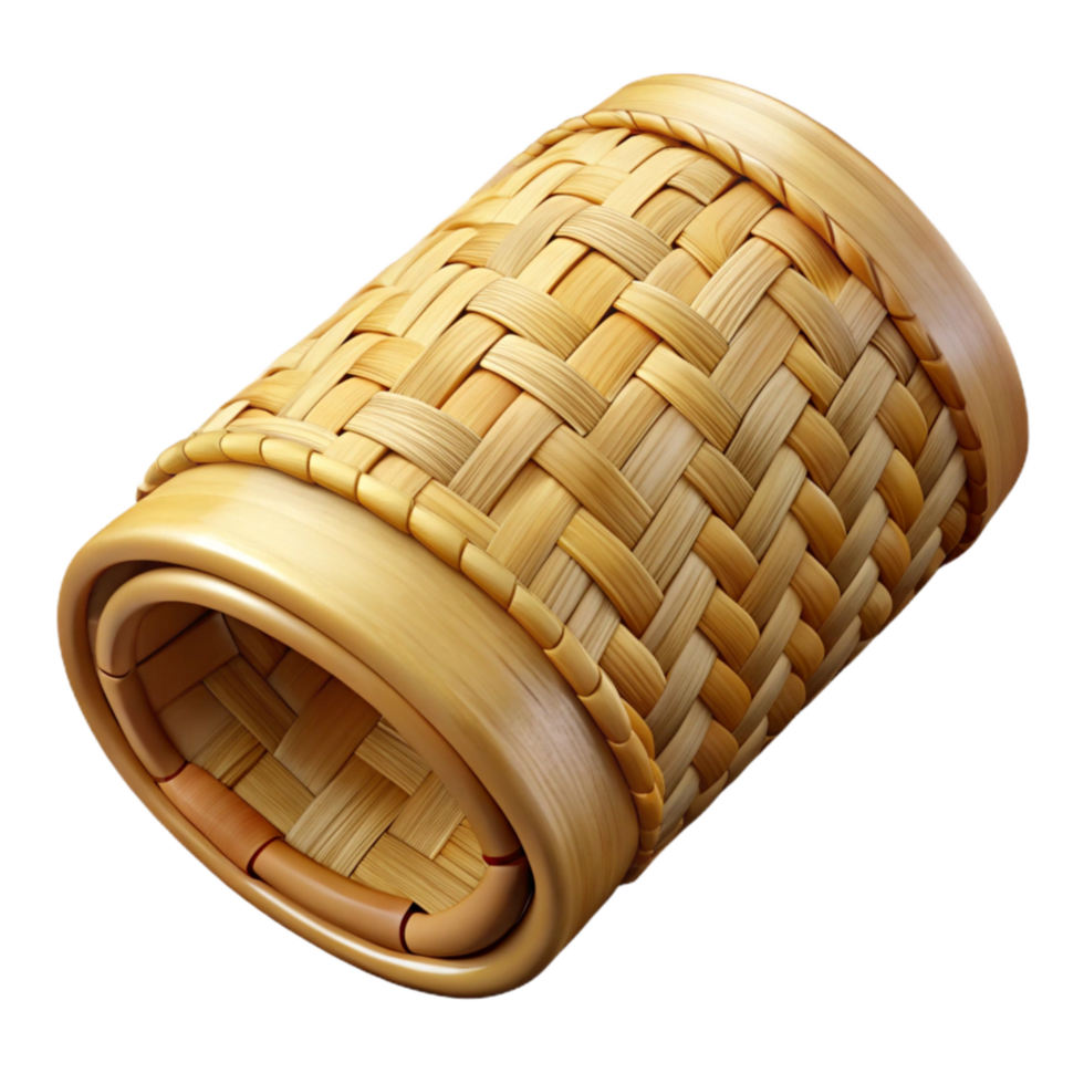 serene traditional Bamboo Mat Woven Texture Cutout with Natural Color professional png