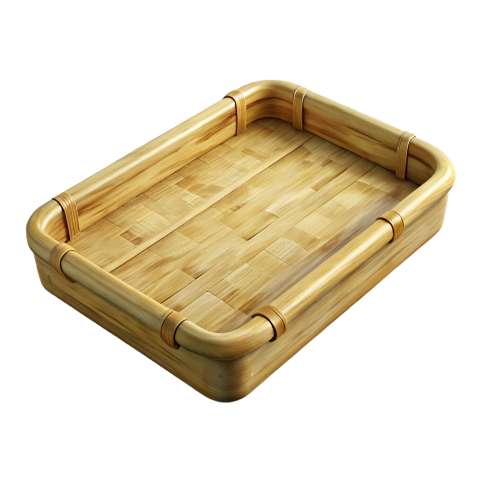 elegant abstract Bamboo Serving Tray Rectangular Cutout authentic png