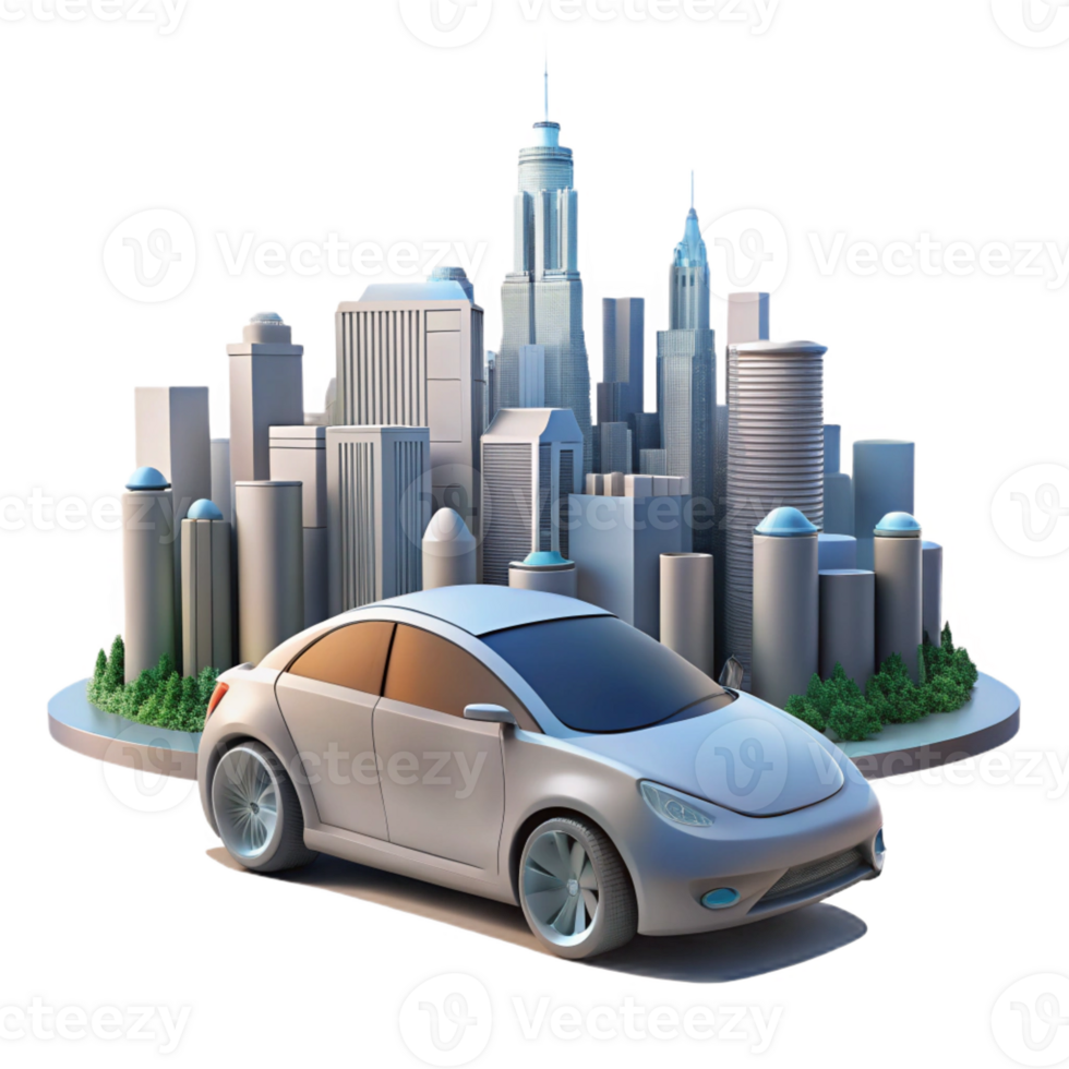 magnificent abstract A Self Driving Car Navigating a Futuristic high quality png