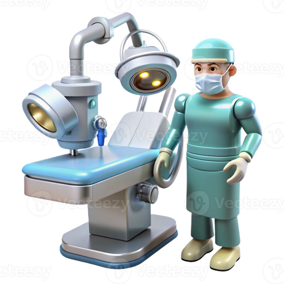 elegant rustic A Robotic Surgeon Performing a Complex Op high quality png
