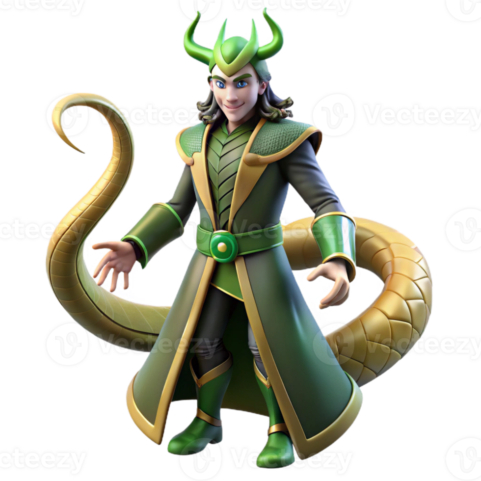 stunning creative A Cunning Loki Shapeshifting Into a Serpe exclusive png