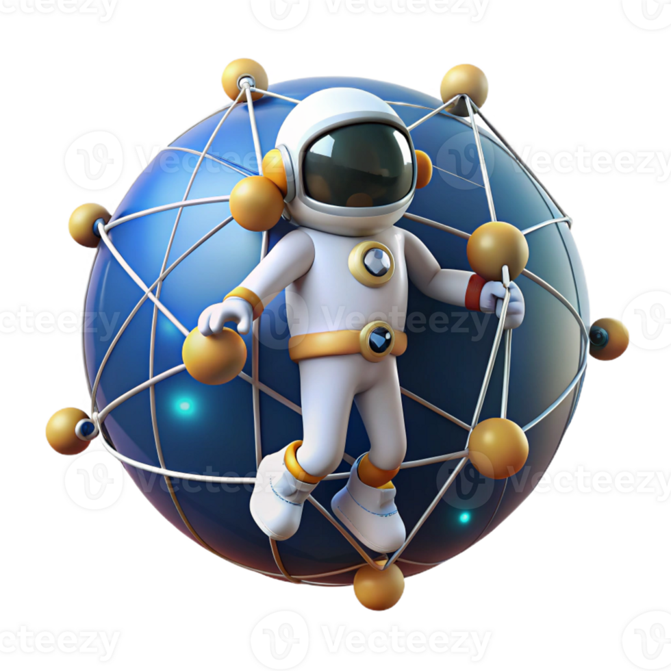 magnificent vintage A Lone Astronaut Floating in Space Sur detailed png