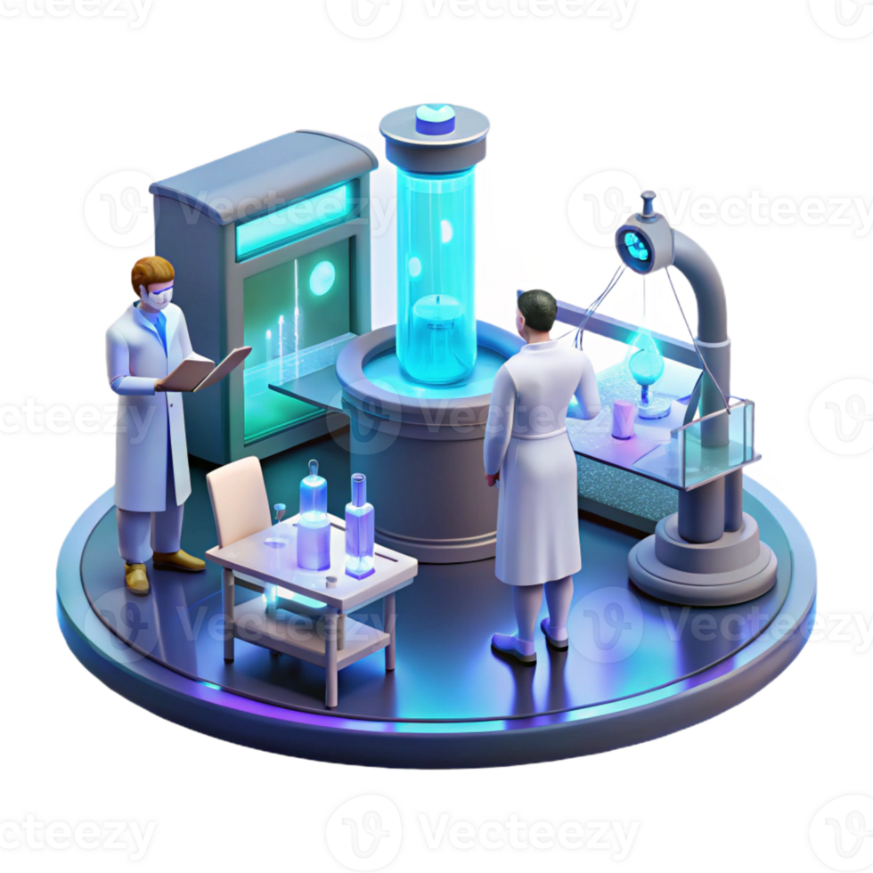 magnificent creative A Futuristic Laboratory Filled with Glow detailed png