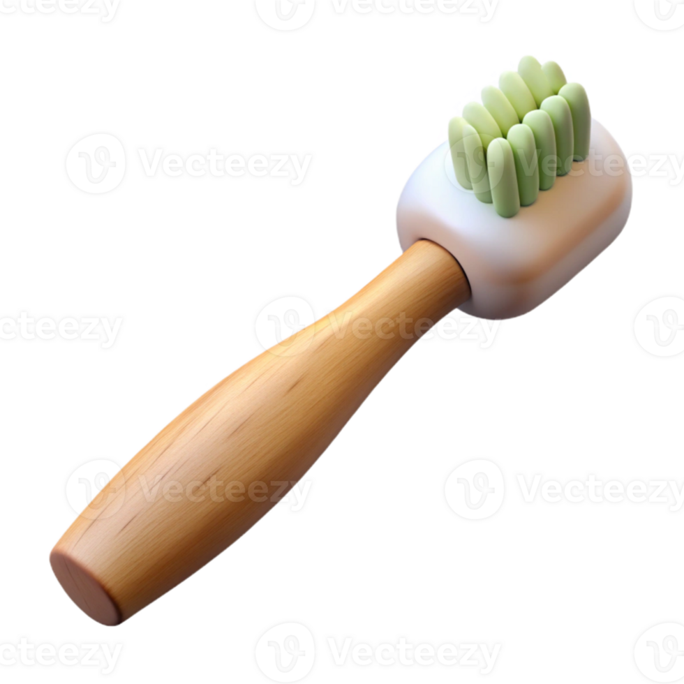 vibrant minimalist Bamboo Toothbrush with White Bristles Cutout professional png