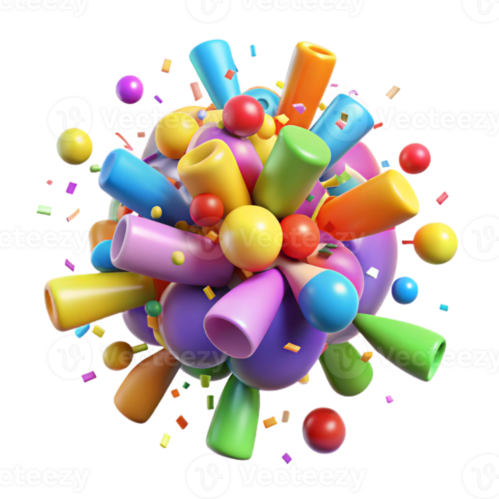 dramatic classic A Chaotic Explosion of Colorful Confetti high resolution png