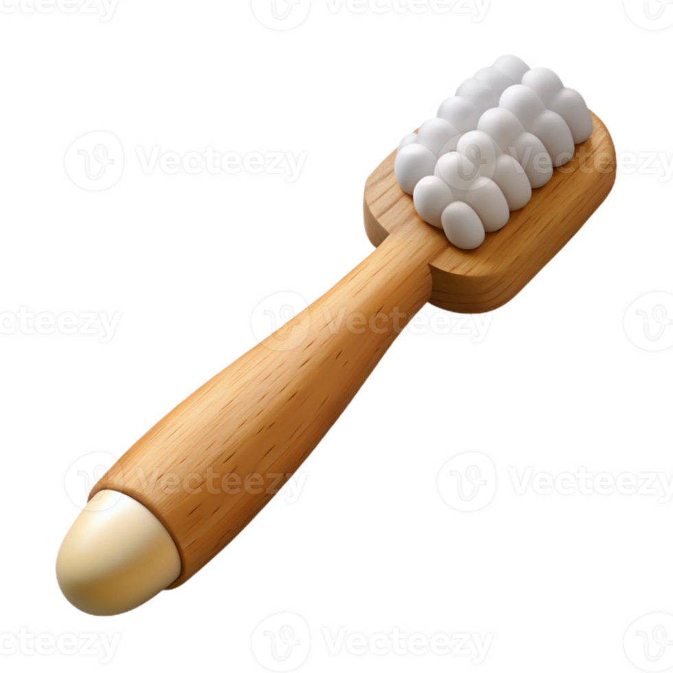 serene contemporary Bamboo Toothbrush with White Bristles Cutout high resolution png
