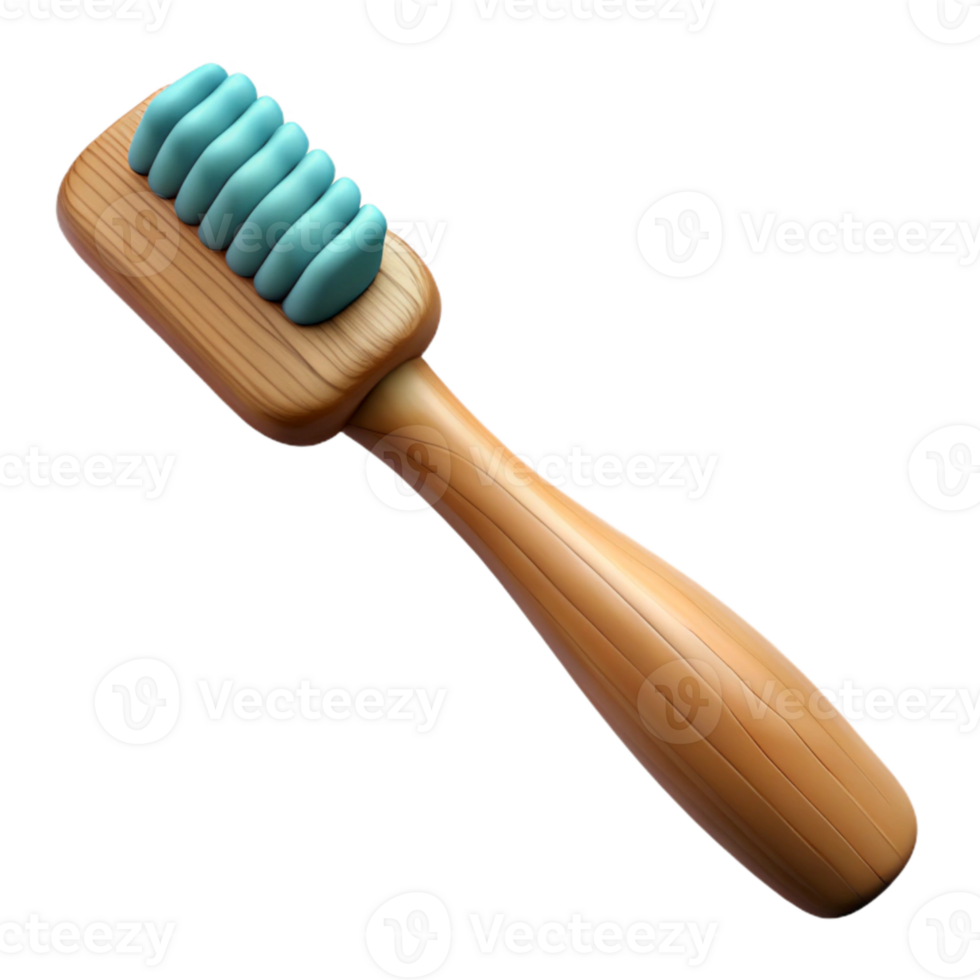 wonderful traditional Bamboo Toothbrush with Wooden Handle Cutout high quality png